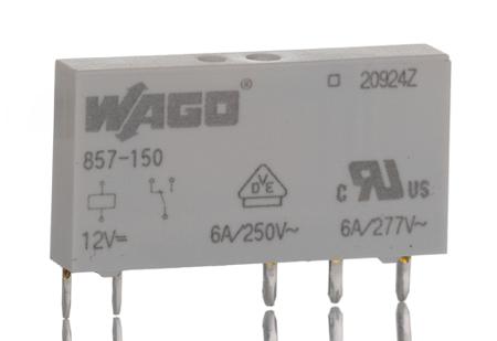 857-150 WAGO Plug In Power Relay, 12V dc Coil, 6A Switching Current, SPDT