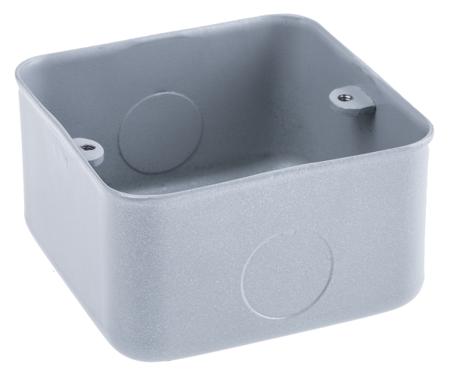 891 ALM MK Electric Metalclad Silver Aluminium Back Box, BS, IP20, 2 Gangs, 73 x 73 x 40mm