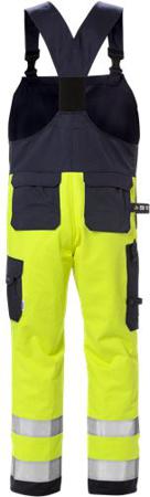 126510-171-137 Fristads 1584 FLAM Navy, Yellow Trousers Flame Resistant 126 cm C64 Leg Length 84cm