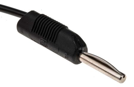 668-4584 RS Pro 4 mm Test lead, 2.5A, 50V ac, Black, 1m Lead Length