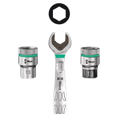 05003883001 Wera , 9 Pieces Socket Set 1/4 in Hexagon Drive