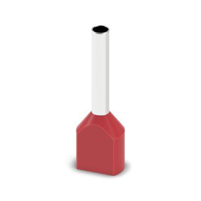 2100005 Phoenix Contact Insulated Ferrule, 12mm Pin Length, 2.3mm Pin Diameter, Red