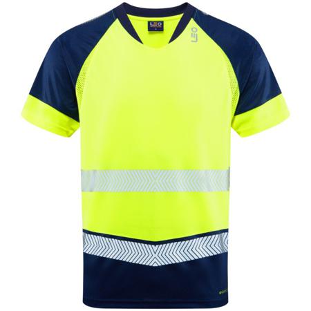 T16-Y-NP-LEO-3XL Leo Workwear FORDA Yellow/Navy Men Hi Vis T-Shirt