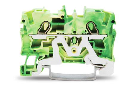 2004-1207 WAGO  TOPJOB S, 2004 Series Green/Yellow, 4mm², Single-Level, Push-In Cage Clamp Termination, ATEX, IECEx