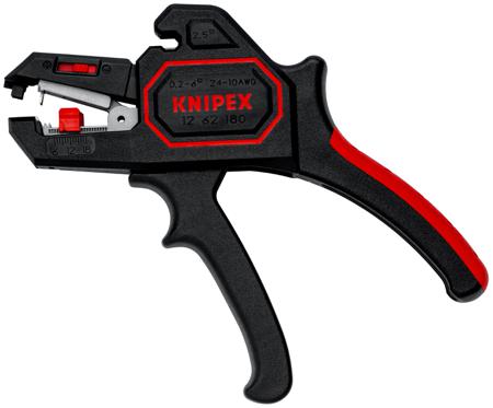 12 62 180 Knipex  Series Automatic stripper, 0.2 mm² Min, 6 mm² Max, 180 mm Overall