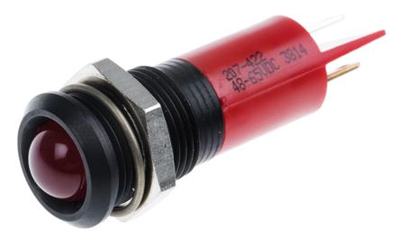 207-422 RS PRO Red Panel Mount Indicator, 48 → 65V dc, 14mm Mounting Hole Size