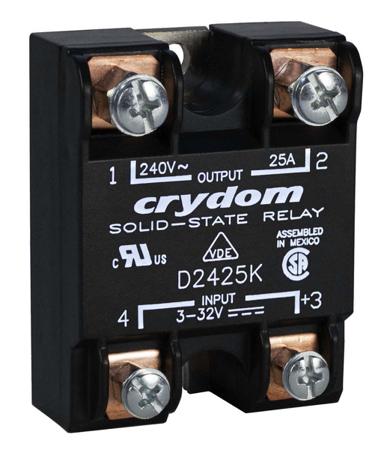 D2450K Sensata Crydom 1 Series Solid State Relay, 50 A rms Load, Panel Mount, 280 V dc Load, 32 V dc Control