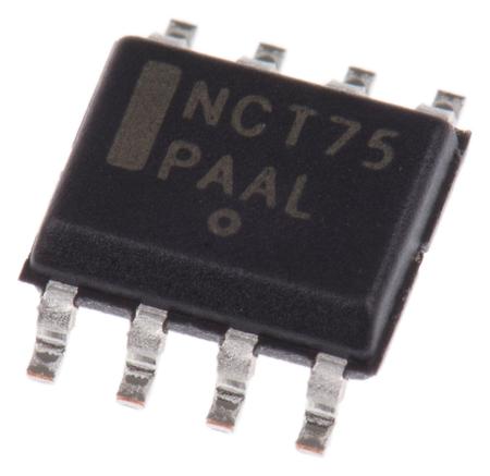 NCT75DR2G onsemi Temperature Sensor, Digital Output, Surface Mount, Serial-I2C, SMBus, ±1°C, 8 Pins