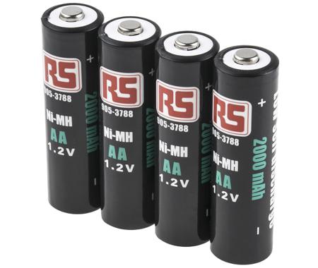 905-3788 RS Pro Precharged NiMH Rechargeable AA Batteries, 2000mAh