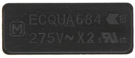 ECQUAAF684KA Panasonic 680nF Polypropylene Capacitor PP 275V ac ±10% Tolerance Through Hole ECQUA Series