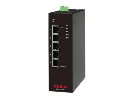 1120361010 Molex IP20 Unmanaged PoE Ethernet Switch, Unmanaged 5 Port Industrial Ethernet Switch With PoE RJ-45