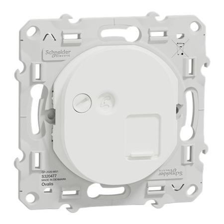 S320477 Schneider Electric Ovalis C Series Socket RJ45 Socket, Flush Mount, Cat6a, STP Shield Straight 1 Port 8 -Way