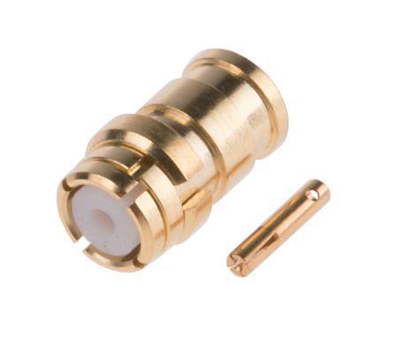 878-2416 RS Pro 50Ω Cable Mount SMP Connector jack, Solder Termination Coaxial (RG405) Gold