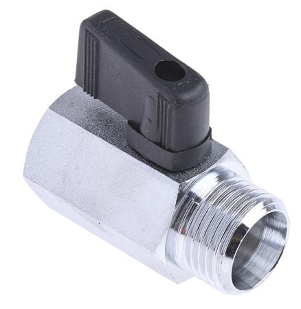 486-356 RS PRO Chrome Plated Brass Hydraulic Ball Valve G 1/2