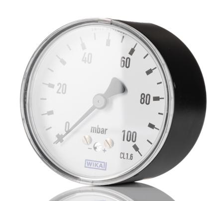 9071580 WIKA G 1/4 Back Entry Pressure Gauge 0.06bar, , 0bar min.