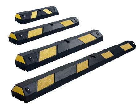 PARKSTOP50 Viso Black & Yellow Rubber Safety Barrier, Black, Yellow Tape