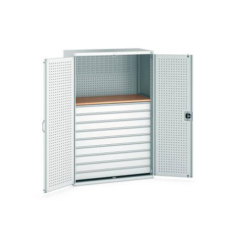 40022093-16V Bott 2 Door, 9 Drawer Sheet Steel Floor Standing Cupboard, 1300 X 650 X 2000mm