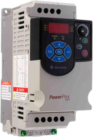 22F-A2P5N103 Allen Bradley Inverter Drive, 0.4 kW, 1 Phase, PowerFlex 4M Series 240 V 2.5 A