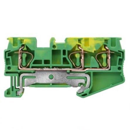 8WH2003-0CG07 Siemens 8WH Series Green, Yellow Din Rail Terminal, 4mm², 1-Level, Spring Termination, CSA