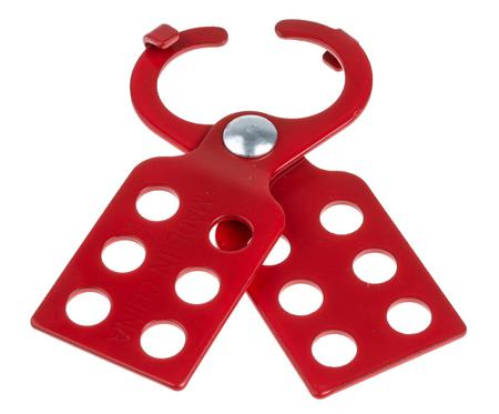 ECONOMY-LOCKOUT--1-0--HASP Brady Red 6-Lock Steel Universal Lockout Hasp, 10mm Shackle