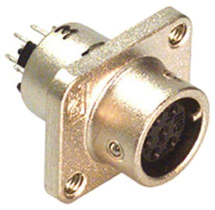 MXR-8R-6SA-71- Hirose MXR Series, 6 Pole Panel Mount Miniature Connector Socket, with Female Contacts