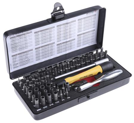 39971 Wiha Driver Bit Set 65 Pieces, Hexagon, Pentalobe, Phillips, Slotted, Torx