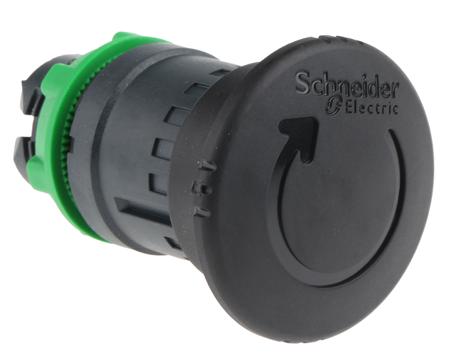 ZB5AS52 Schneider Electric Harmony XB5 Series Black Turn to Release Push Button Head, 22mm Cutout, IP66, IP67, IP69K