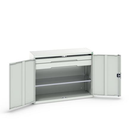 16926605.16 Bott 2 Door, 2 Drawer Sheet Steel Cupboard, 1300 x 550 x 1000mm