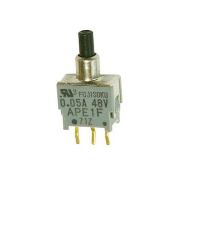 APE1F-2M-10-Z Nidec Components APE Series Miniature Push Button Switch, On-(On), PCB, SPDT, 60V ac/dc