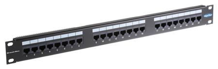 GPCPNLU24002 Brand-Rex GigaPlus Series Cat5e 24 Port RJ45 LSA Patch Panel UTP 1U Black