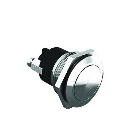 MPB037 Bulgin Push Button Switch, Momentary, Panel Mount, 19.2mm Cutout, SPST, 50V, IP68