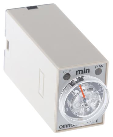 H3Y-4-DC24-5M Omron H3Y-4 Series DIN Rail, Surface Mount Timer Relay, 24V dc, 4-Contact, 0.2 → 5min, 1-Function, 4PDT