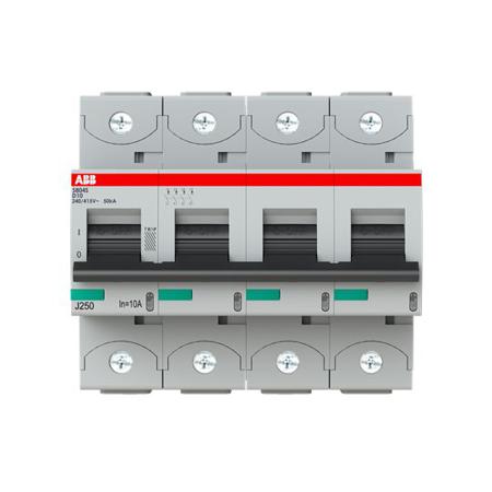 2CCS864001R0101 ABB S800S MCB, 4P, 10A Curve D, 240V AC, 50 kA Breaking Capacity