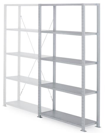ATRAYTOLEML1260S1 Manorga RAL 7040 4 Shelf Sheet Steel Galvanised Storage Rack System Shelving System, 2000mm x 1250mm, 300kg Load