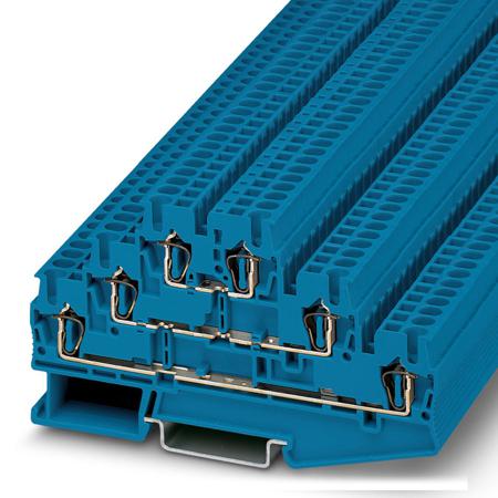 3038710 Phoenix Contact  ST 2.5-3L BU Series Blue, Triple-Level, Spring Clamp Termination