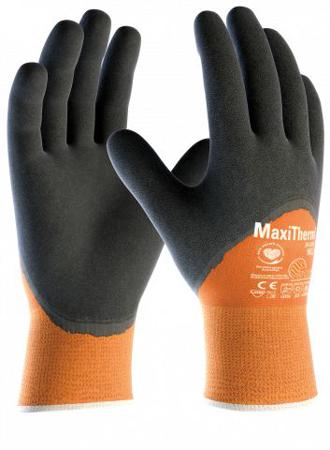 30202-09B ATG MaxiTherm Grey, Orange Acrylic, Polyester (Liner) Anti-Slip Work Gloves, Size 9, Rubber Coating