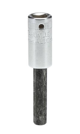 01050006 STAHLWILLE 1/4 in Drive Bit Socket, Hex Bit, 6mm, 55 mm Overall Length
