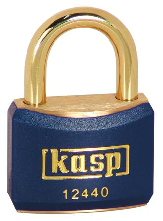 K12440BLUD Kasp Padlock Brass Padlock, 6.4 mm Shackle, 40mm Body