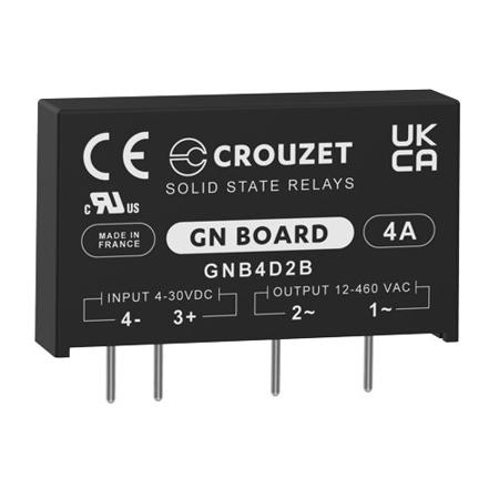 GNB4D2B Crouzet GND Board Series Solid State Relay, 4 A rms Load, PCB Mount, 460 V rms Load