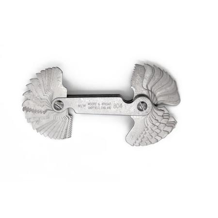 804 Moore & Wright, 49 Blades Thread Pitch Gauge, Whitworth/Metric thread type