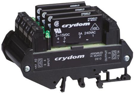 DRA4-CXE240D5 Sensata Crydom DRA4 CX Series Solid State Interface Relay, 32 V dc Control, 5 A rms Load, DIN Rail Mount