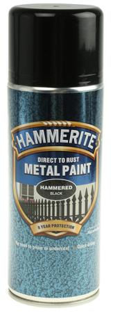 5084781 Hammerite 400mL Black Hammered Spray Paint