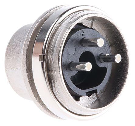 T3262-000 Amphenol C 091 A Series, 3 Pole Panel Mount Connector Plug, with Male Contacts, IP40