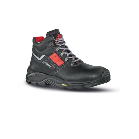 0UA10584-38 UPower GRAVEL Men's Black, Red Composite Toe Capped Ankle Safety Boots, UK 5, EU 38