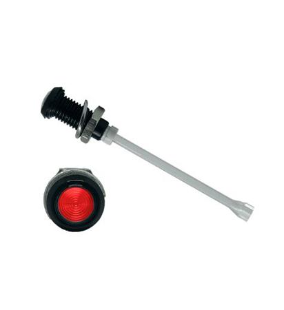 RHD-1390-F9PZR67PR  Bivar, Panel Mount Vertical LED Light Pipe, Red Round Lens