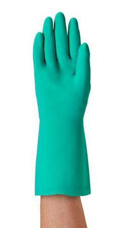 37675070 Ansell AlphaTec Solvex Green Nitrile Chemical Resistant Work Gloves, Size 7, Nitrile Coating