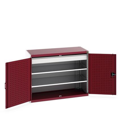 40022083-24V Bott 2 Door, 1 Drawer Sheet Steel Floor Standing Cupboard, 1300 X 650 X 1000mm