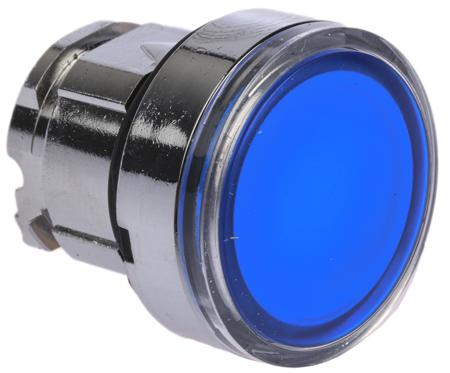 ZB4BW363 Schneider Electric Harmony XB4 Series Blue Illuminated Spring Return Push Button Head, 22mm Cutout, IP66, IP67, IP69,