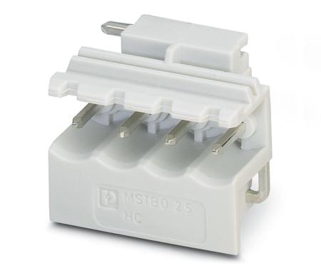 2907774 Phoenix Contact, 5mm Pitch, 5/ 4-G1L KMGY, MSTBO 2, 4 Way, Right Angle, Pluggable Terminal Block, Header,
