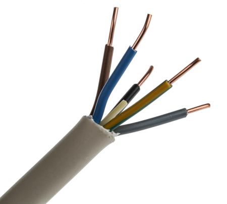 902-8353 RS Pro 5 Core 2.5 mm² Power Cable, Grey Polyvinyl Chloride PVC Sheath 50m, 500 V, NYM-J